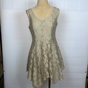 Altar’d State lace overlay dress with handkerchief hemline, Medium